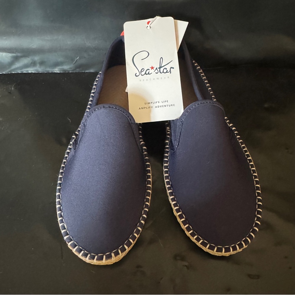 NWT Sea Star Beachwear Boy Dark Navy Slip-On Water Espadrille Loafers